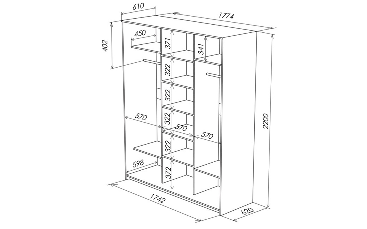 Орматек Como/Veda 3х дв (без зеркал) фото 5