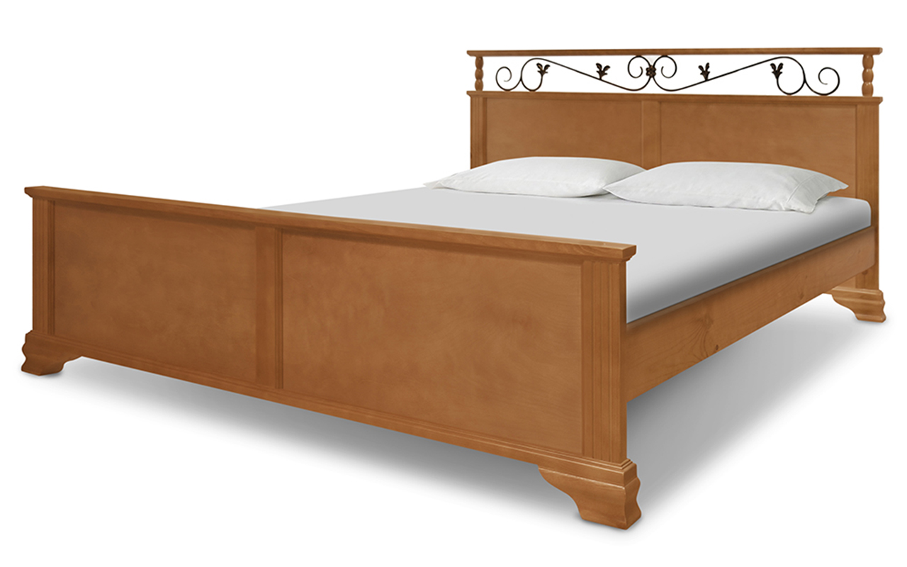 фото: Кровать ВМК-Шале Деревянные с ковкой Ева