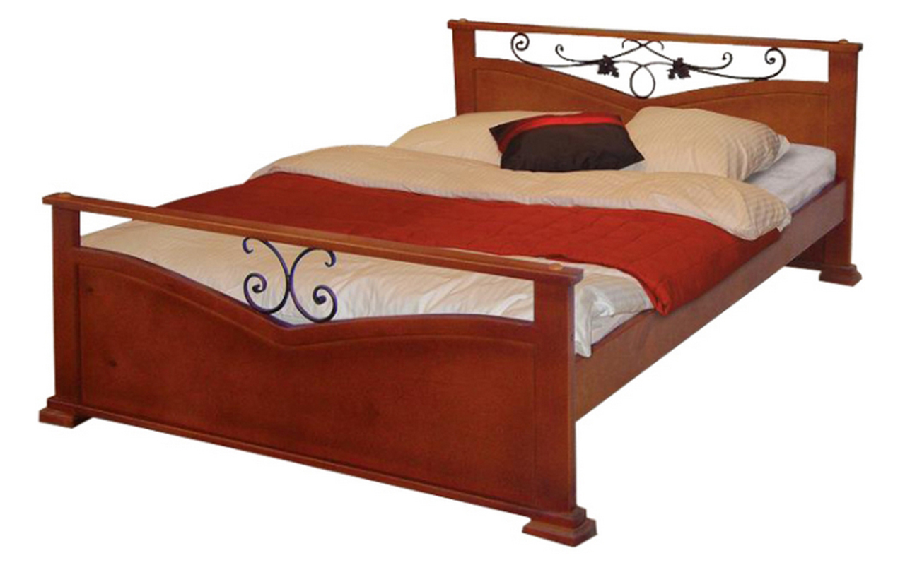 фото: Кровать ВМК-Шале Деревянные с ковкой Золушка