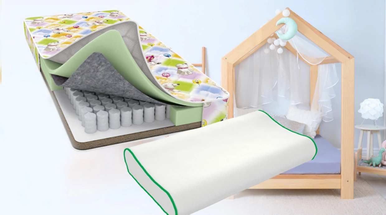 Скидка 25% на комплект: детский матрас + подушка